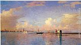 William Stanley Haseltine Canvas Paintings - Sunset on the Grand Canal, Venice